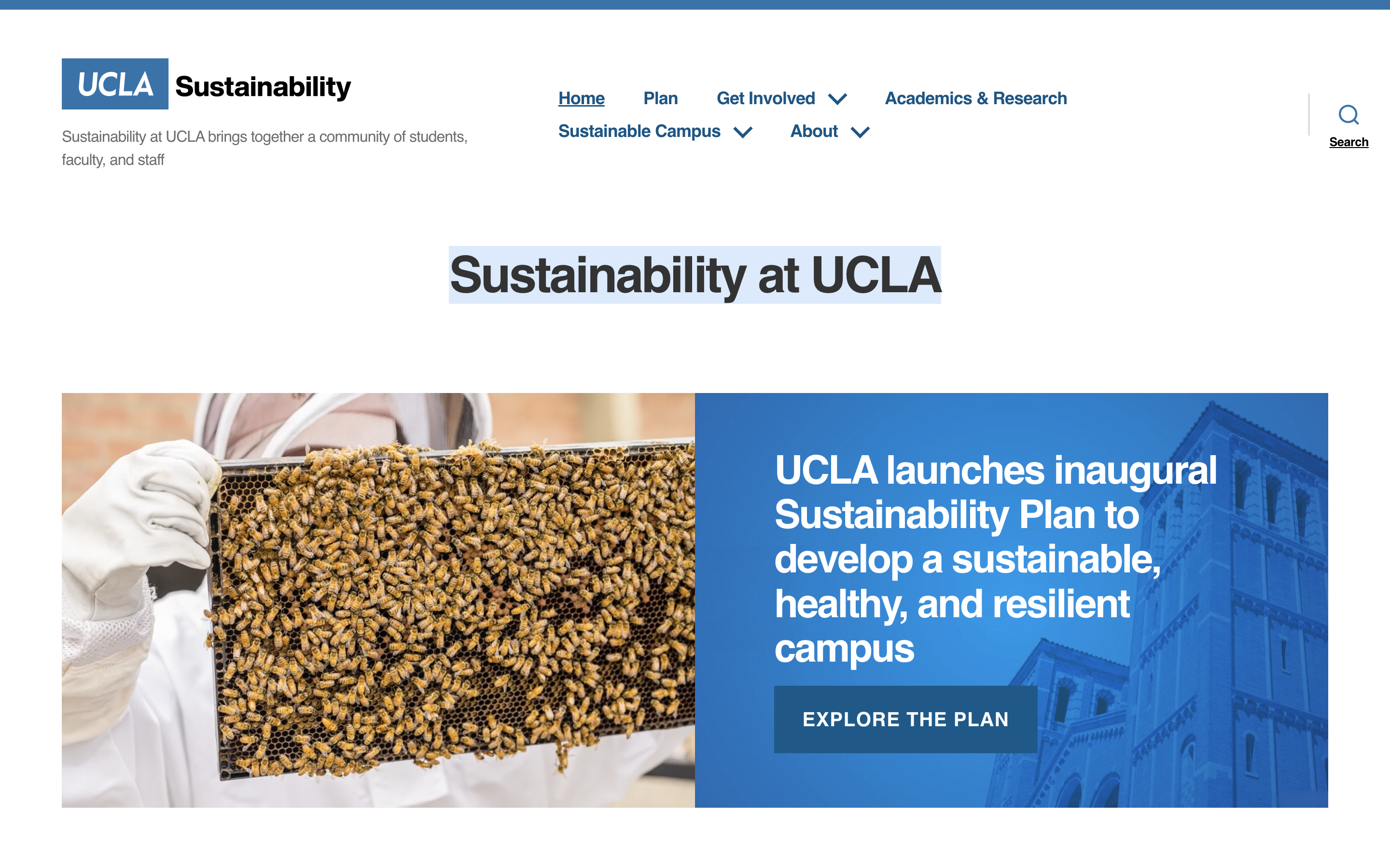 screen shot of sustain.ucla.edu